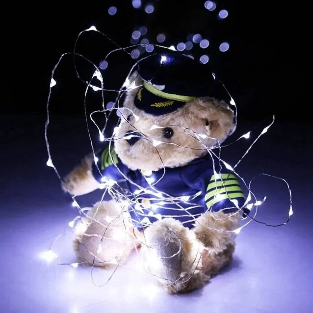 20 LED string Silver Copper Wire Fairy Lights Battery Powered Waterproof 2M USA
